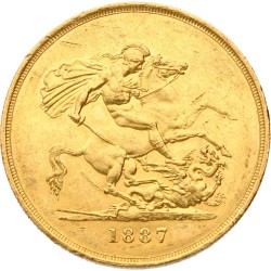 Great Britain. Victoria. 5 Pounds. 1887. MS 60.