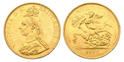 Great Britain. Victoria. 5 Pounds. 1887. MS 60.