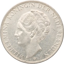 2½ Gulden. Wilhelmina. 1938 B Grofhaar. AU 58.