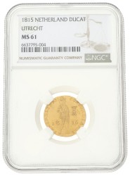 Gouden dukaat. Willem I. 1815. MS 61.