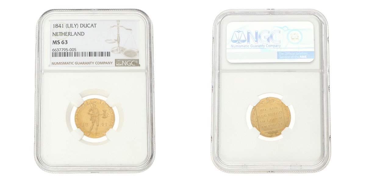 Gouden dukaat. Willem II. 1841 Lelie. MS 63.