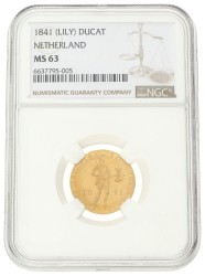 Gouden dukaat. Willem II. 1841 Lelie. MS 63.