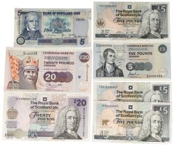 Scotland. 5/10 Pounds. Banknotes. Type 1994/2005. - Very fine.