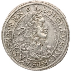 Austrian Empire. Vienna. Leopold I. 15 Kreuzer. 1664 CA. AU 55.