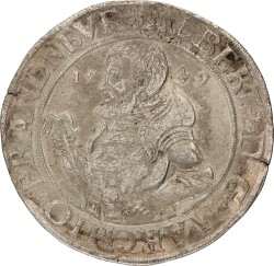 German States. Brandenburg-Franken. Albrecht Alcibiade von Bayreuth. Thaler. 1549. VF