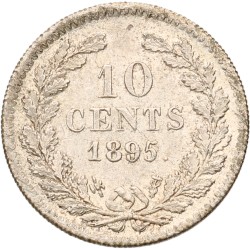 10 Cent. Wilhelmina. 1895. MS 64.