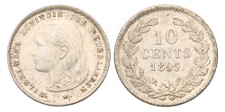 10 Cent. Wilhelmina. 1895. MS 64.