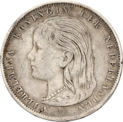 1 Gulden. Wilhelmina. 1896. Zeer Fraai +.