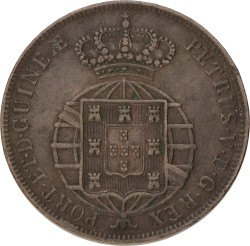 Angola. Pedro V. 1/2 Macuta. 1860. VF / XF.