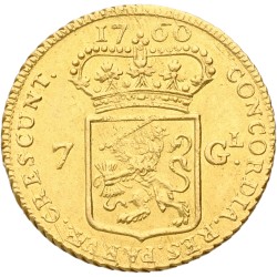 Halve gouden rijder van 7 Gulden. Gelderland. 1760. MS 60.