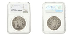 France. First republic. 5 Francs. An 8 L. VG 8.