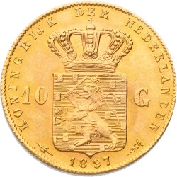 10 Gulden. Wilhelmina. 1897. MS 64.