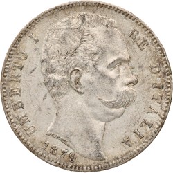 Italy. Kingdom. Umberto I. 5 Lire. 1879 R. AU 55.