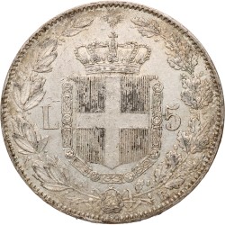 Italy. Kingdom. Umberto I. 5 Lire. 1879 R. AU 55.