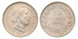10 Cent. Willem III. 1890. MS 64.
