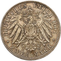 German states. Prussia. Wilhelm II. 2 Mark - 200th Anniversary of the Kingdom. 1901 A. MS 64.