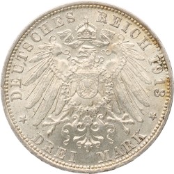 German states. Bavaria. Otto. 3 Mark. 1913 D. MS 63