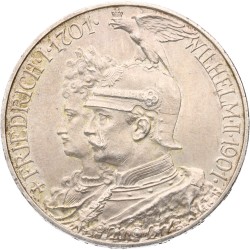 German states. Prussia. Wilhelm II. 5 Mark - 200th Anniversary of the Kingdom. 1901 A. MS 63