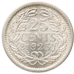 25 Cent. Wilhelmina. 1925. MS 63.