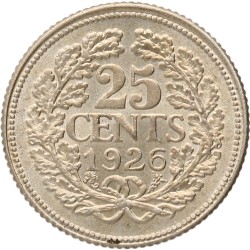 25 Cent. Wilhelmina. 1926. MS 62.