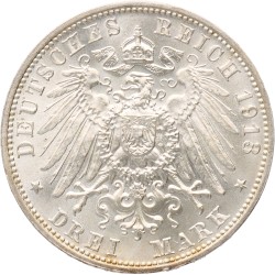 German states. Saxony. 3 Mark - 100th Anniversary of the Völkerschlacht. 1913 E. MS 63