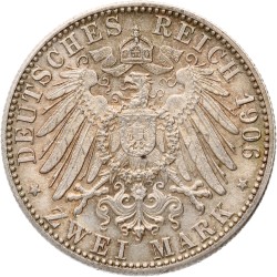 German states. Baden. Friedrich. 2 Mark - 50th wedding anniversary. 1906 G. MS 62