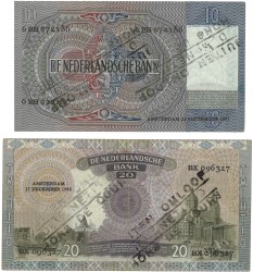 Nederland. 10/20 Gulden. Bankbiljetten. Type 1940/1941. - Prachtig +.