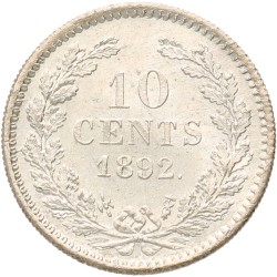 10 Cent. Wilhelmina. 1892. MS 66.