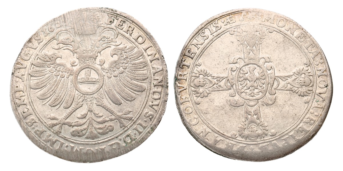 Goudwisselkantoor auction: German states. Frankfurt. Thaler. 1623 AE. AU details.