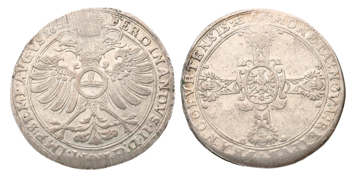 German states. Frankfurt. Thaler. 1623 AE. AU details.