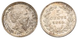 5 Cent. Willem III. 1859. MS 64.