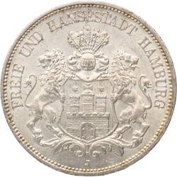German states. Hamburg. 5 Mark. 1913 J. MS 63
