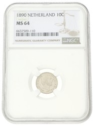 10 Cent. Willem III. 1890. MS 64.