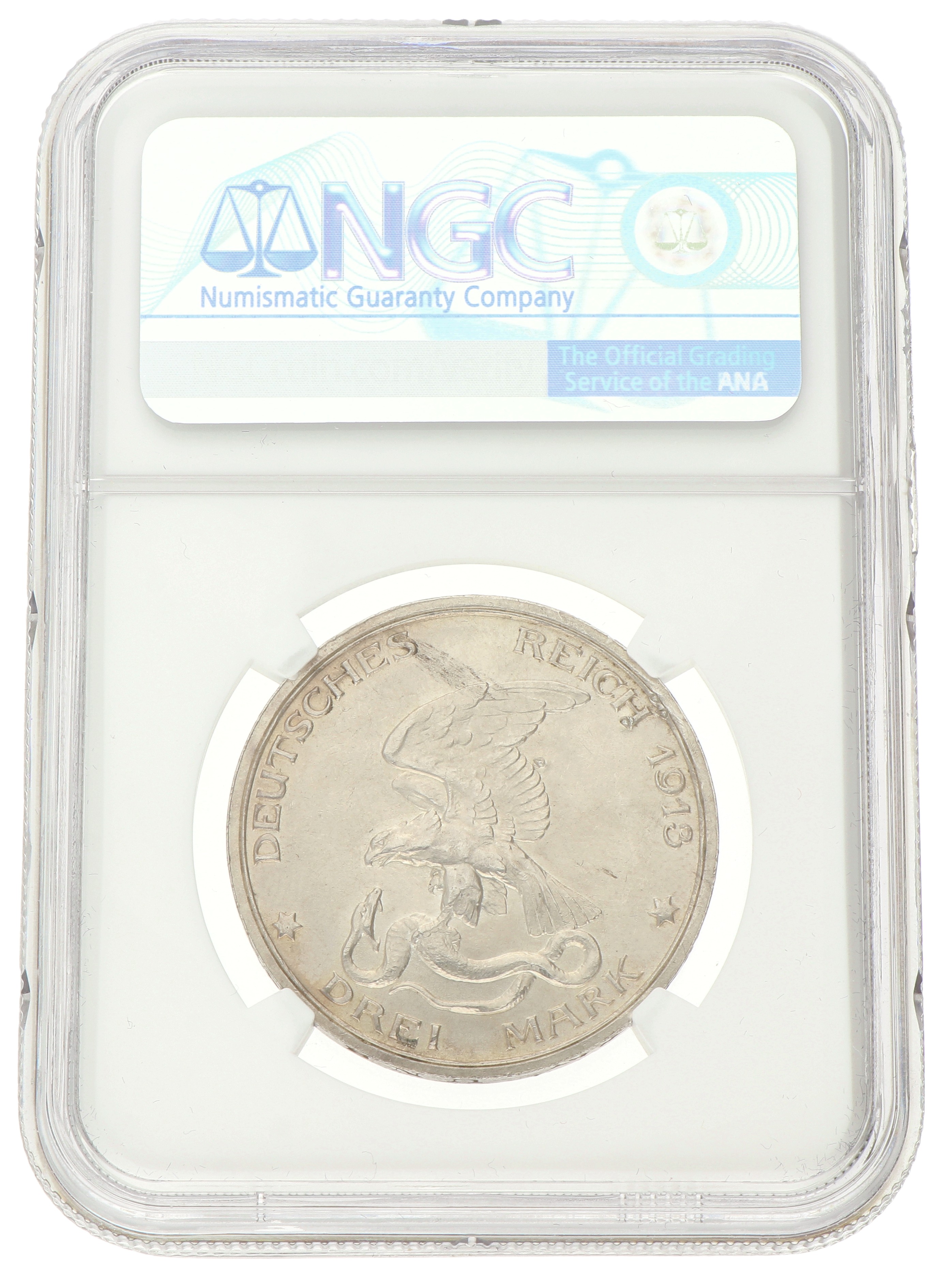 German states. Prussia. 3 Mark - Völkerschlacht centennial. 1913 A. MS 64