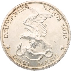 German states. Prussia. 3 Mark - Völkerschlacht centennial. 1913 A. MS 64