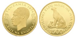 Tanzania. 1500 Shillingi - Conservation series. 1974. PF 62 ULTRA CAMEO.