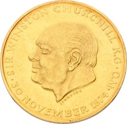 Great Britain. N.D. (1964). Medal in commemoration of the 90th birthday of Winston Churchill.