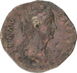 Roman Empire. Faustina Maior. Sestertius. ND (141 AD). VF.