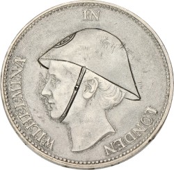 1 Gulden. Wilhelmina in Londen. 1940. Zeer Fraai +.