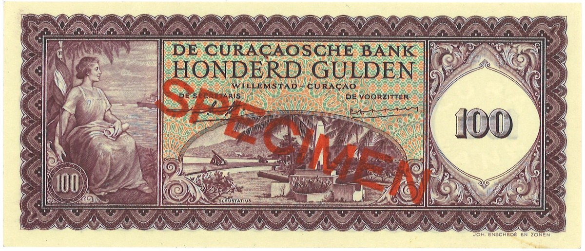 Curaçao. 100 Gulden. Banknote. Type 1958. - UNC.