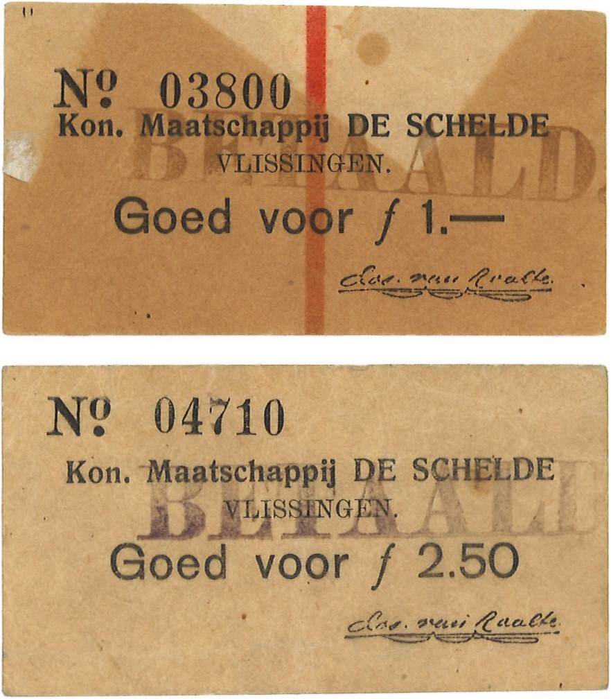 Nederland. 1/2,50 Gulden. Waardebon. Type ND. Type Koninklijke Maatschappij De Schelde. - Zeer Fraai / Prachtig.