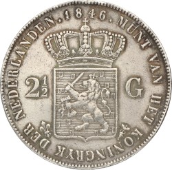 2½ Gulden. Willem II. 1846 Zwaard. Zeer Fraai +.