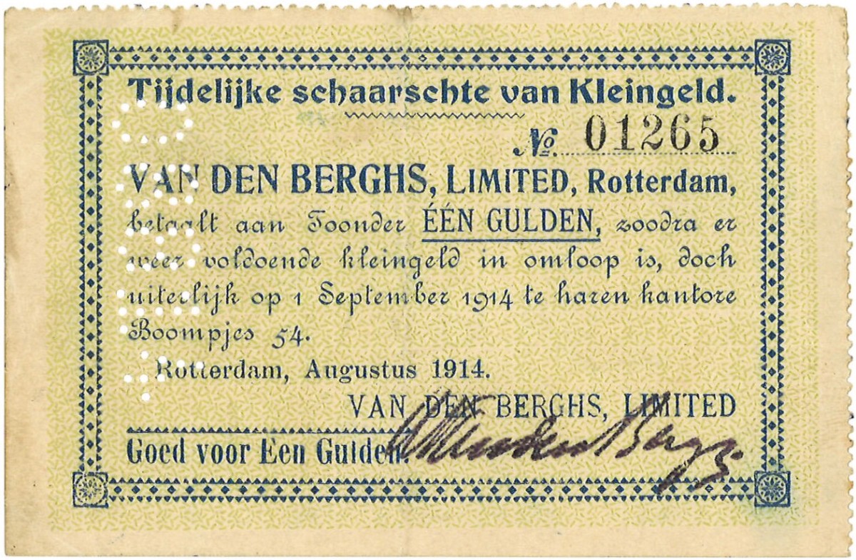 Nederland. 1 Gulden. Noodgeld. Type 1914. Type Rotterdam. - Zeer Fraai.