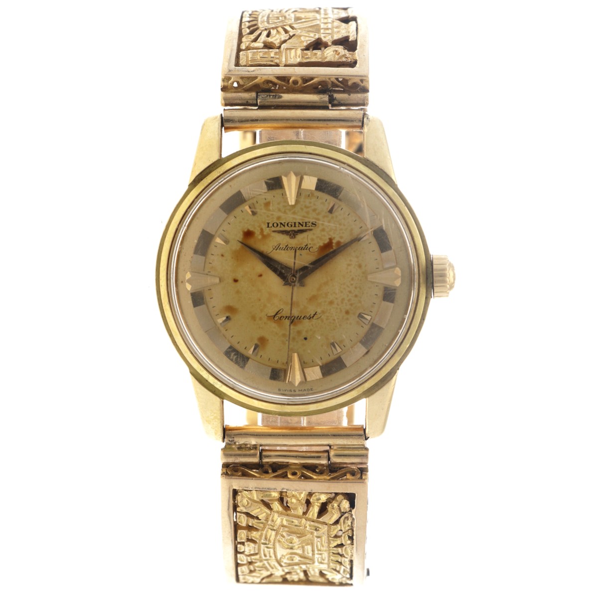 Longines Conquest 18K. 'Peruana Bracelet' 9001 - Herenhorloge - ca. 1960.