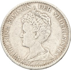 1 Gulden. Wilhelmina. 1910. Zeer Fraai / Prachtig.