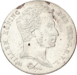 1 Gulden. Nederlands-Indië. Willem I. 1821. Zeer Fraai.