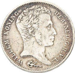 1 Gulden. Willem I. 1821 U. Zeer Fraai.