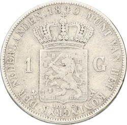 1 Gulden. Willem I. 1840. Zeer Fraai -.