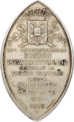 Nederland. Groningen. 1899. 14e internationale hondententoonstelling - Gehouden in Fongers Rijwielen Locaal.