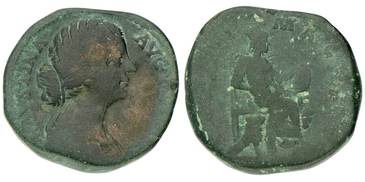 Roman Empire. Faustina Minor. Sestertius. ND (176AD). VG.